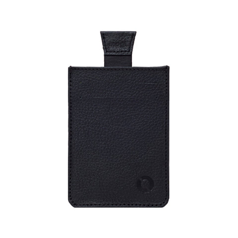 Black minimalist wallet with pull tab